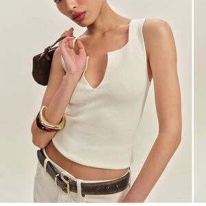 Reformation Rylie Cotton Sweater Tank Ivory - Size XS